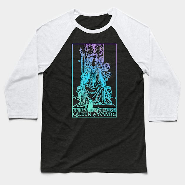 Queen Of Wands Tarot Card Baseball T-Shirt by srojas26